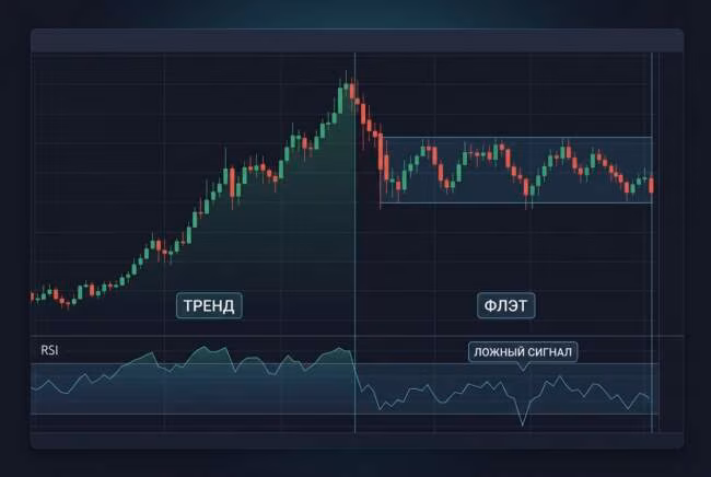 RSI в тренде и во флэте: ключевые отличия на графике